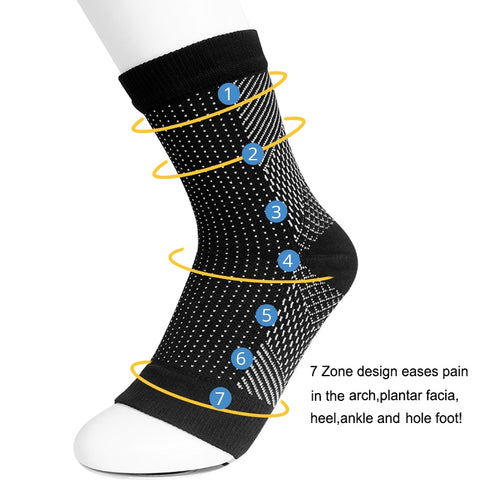 Image of Breathable Foot Compression Socks Unisex (1 Pair)
