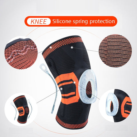 Image of Silicone Spring Knee Protector Compression Support Brace Unisex (1 Piece)
